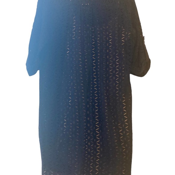 Saks Fifth Avenue Blue Textured Shirt Dress with Slip - Size L - Picture 2 of 7